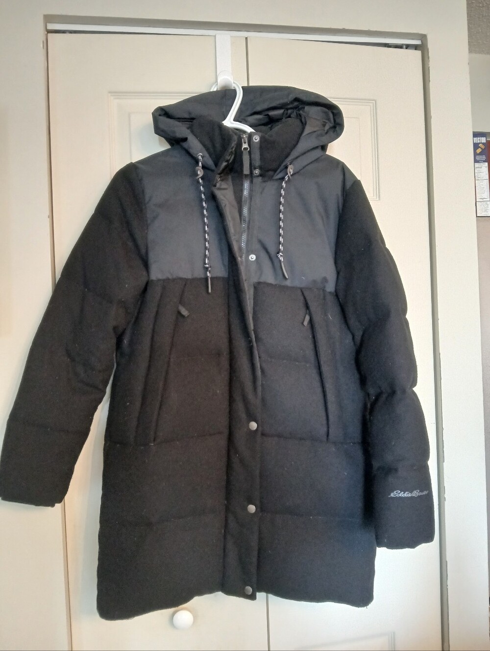 EDDIE BAUER Menoken Down Parka Black Winter Coat, Size Small (S)
